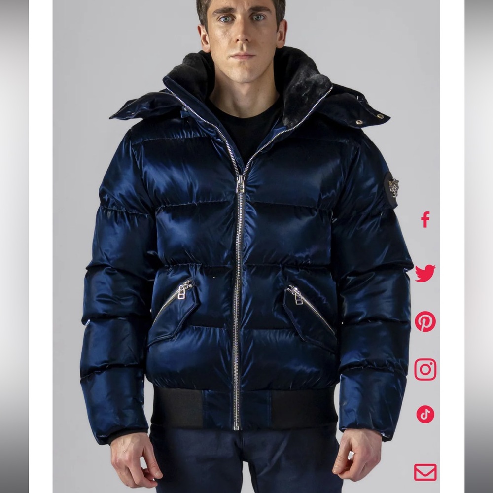 NEW - MEN'S WOODY BOMBER JACKET - ALL WET NAVY - XL - super warm